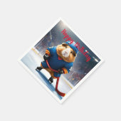 「リンク・ルーキー：アイスホッケーギニア豚」 スタンダードカクテルナプキン (角)