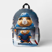 「リンク・ルーキー：アイスホッケーギニア豚」 プリントバックパック (正面)