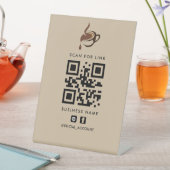 リンクQRコードサイン | リンクインバイオ | カフェ 台座サイン (インサイチュ)