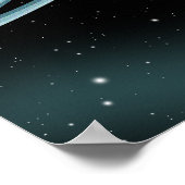 リングで冠された青い惑星。 ポスター (角)