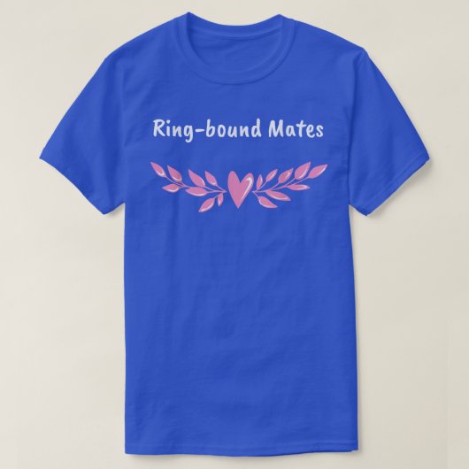 リングで結ばれた運命の結婚名言 花婿 花嫁 Q Tシャツ (デザイン正面)