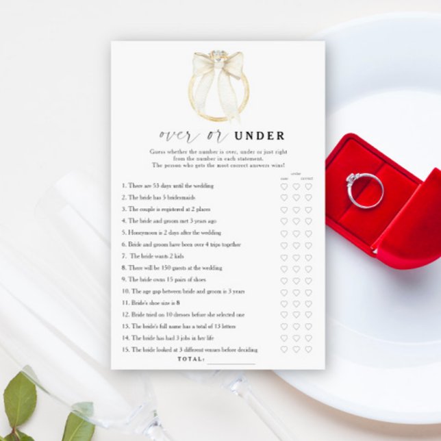 リングと弓のブライダルシャワーオーバーまたはゲーム中 (クリエイターアップロード済み)