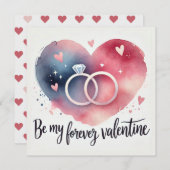 リングと花の優雅さが輝くハート シーズンカード (正面/裏面)