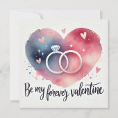 リングと花の優雅さが輝くハート シーズンカード (正面)