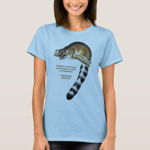 リングによって後につかれる猫レディースワイシャツ Tシャツ