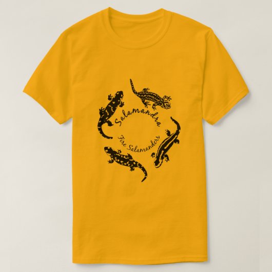リングにサラマンダー(黒のロゴ) Tシャツ (デザイン正面)
