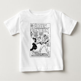 リングに緑のランタン、白黒 ベビーTシャツ