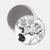 リングに緑のランタン、白黒 マグネット (正面/裏面)