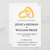 リングのカスタマイズ可能な結婚式の招待 招待状 (正面/裏面)