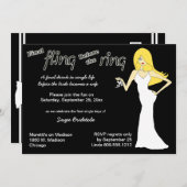 リングのブロンドの髪の花嫁の前の最終的な試み 招待状 (正面/裏面)