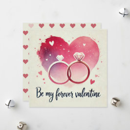 リングの付いた水彩ハート – 永遠に私の人  シーズンカード