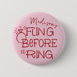 リングの前にお祭り 紅とピンクの落書きスタイルのステッカー 缶バッジ