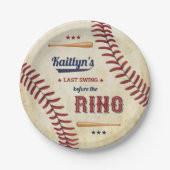 リングの前に最後のスイング！野球のブライズシャワー ペーパープレート (正面)