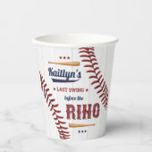 リングの前に最後のスイング！野球のブライズシャワー 紙コップ (正面)