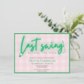 リングの前の最後のスイングブライダルシャワー 招待状 (スタンド正面)