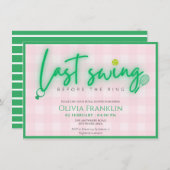 リングの前の最後のスイングブライダルシャワー 招待状 (正面/裏面)