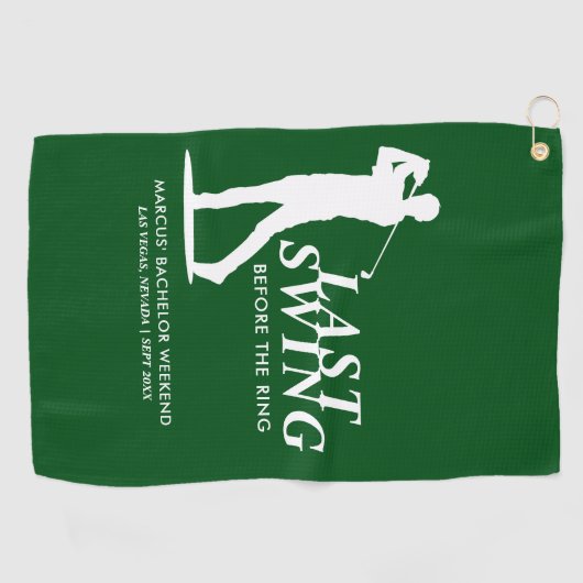 リングの前の最後のスイング ゴルフ バチュラー ゴルフタオル (横)