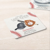 リングの前の最後のスイング！野球のブライズシャワー スクエアペーパーコースター (アングル)