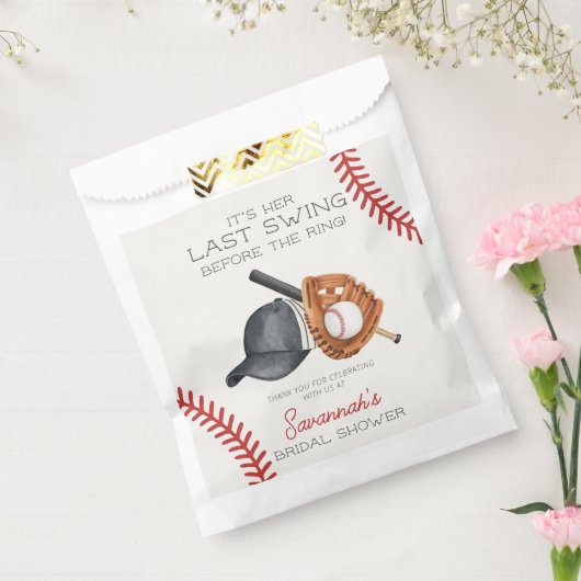 リングの前の最後のスイング！野球のブライズシャワー フェイバーバッグ (封をした状態)
