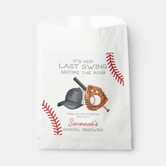 リングの前の最後のスイング！野球のブライズシャワー フェイバーバッグ (正面)