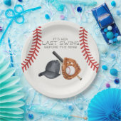 リングの前の最後のスイング！野球のブライズシャワー ペーパープレート (パーティー)