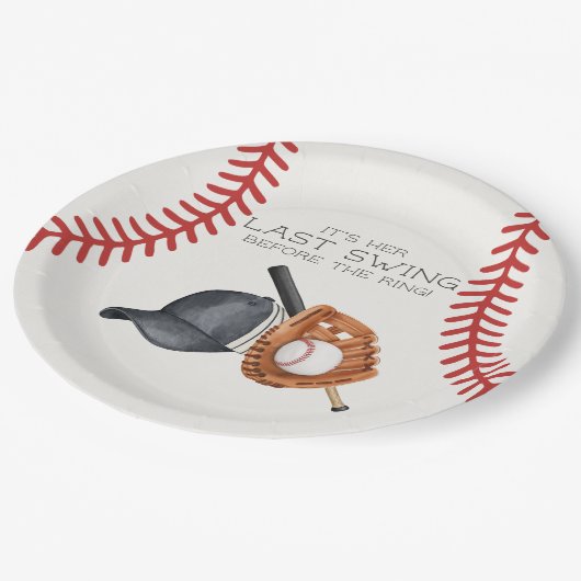 リングの前の最後のスイング！野球のブライズシャワー ペーパープレート (アングル)