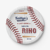 リングの前の最後のスイング!野球のブライズシャワー ペーパープレート (正面)