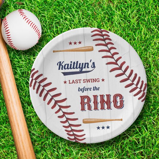 リングの前の最後のスイング!野球のブライズシャワー ペーパープレート