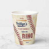 リングの前の最後のスイング！野球のブライズシャワー 紙コップ (裏面)