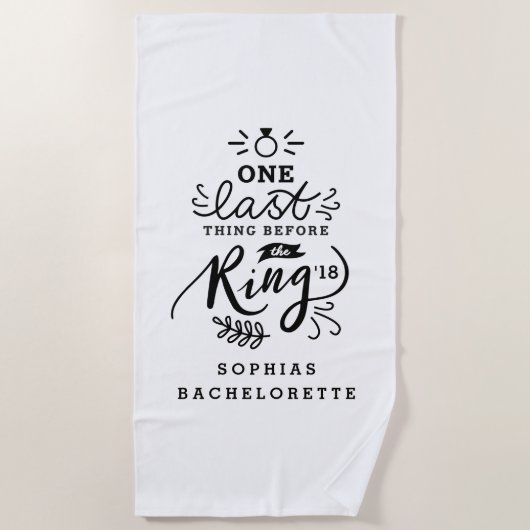 リングの前の1つの最後の事 ビーチタオル (正面)