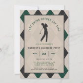 リングの前最後のスイング | ゴルフ独身パーティー 招待状 (正面)