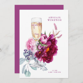 リングの前 マグента ブライダルシャワー 招待状