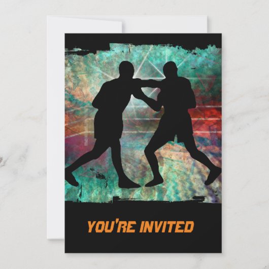 リングの堅く及び砂のようなボクシング 招待状 (正面)