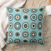 リングの大きいPtnのティール（緑がかった色）のブラウンのクリーム色の金ゴールドの円 クッション (ブランケット)