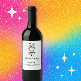 リングへの最後のタイポグラフィ-エレガントチャーム ワインラベル