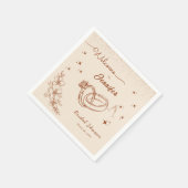 リングや輪およびフローラハンドドローブライダルシャワー スタンダードカクテルナプキン (角)