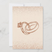 リングや輪およびフローラハンドドローブライダルシャワー 招待状 (裏面)