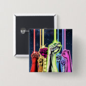 リングや輪が付いている空気-色の手 缶バッジ (正面&裏面)