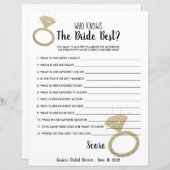 リングや輪きらきら光るブライダルシャワー新婦ゲームを知っている (正面/裏面)