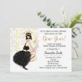 リングや輪とドリンクグリッター 招待状 (スタンド正面)