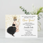 リングや輪とドリンクグリッター 招待状 (スタンド正面)