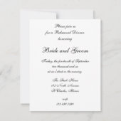 リングや輪とホワイトパール結婚ズのリハーサルディナー 招待状 (裏面)