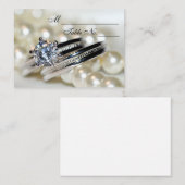リングや輪とホワイトパール結婚ズ座席表 プレイスカード (正面/裏面)