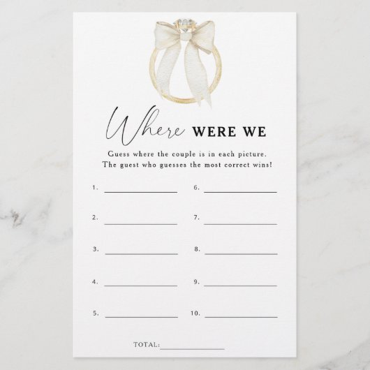 リングや輪とボウブライダルシャワー我々はゲームをどこに (正面)