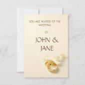 リングや輪とリボン結婚式招待状カード 招待状 (正面)