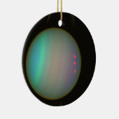 リングや輪と月が天王星を周回 セラミックオーナメント (右)