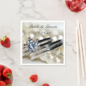 リングや輪と白結婚真珠 スタンダードカクテルナプキン (インサイチュ)