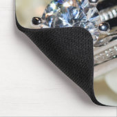 リングや輪と白結婚真珠 マウスパッド (コーナー)