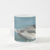 リングや輪のまわりにの首の黒と白のアヒルの写真をラップ フロストグラスマグカップ (正面左)