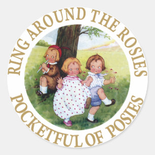 リングや輪のまわりにザ・ローシーズpockyful of Posies ラウンドシール